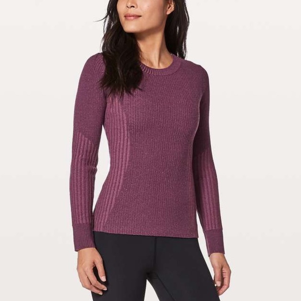 Lululemon‎ Feeling Balanced Sweater Merino Wool Redwood/So Merlot sz4/6